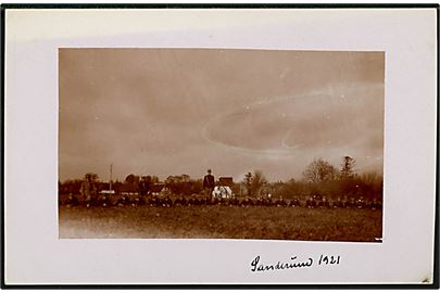 Odense, soldater på øvelse ved Sanderum 1921. Fotokort u/no. 