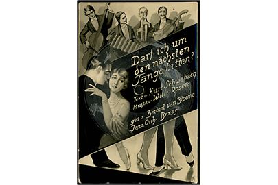 Darf ich um den nächsten Tango bitte?. Gramafonplade-postkort med Jazz Orchestra Beres Weco, Tonblid Postkarte no. 137. Frankeret med 15 pfg. Hindenburg fra Stuttgart d. 30.4.1931 til København, Danmark.