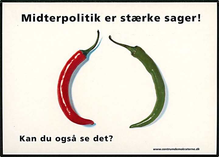 Centrumdemokraterne. Midterpolitik er stærke sager! Kan du også se det?. Go-Card no. 3065.