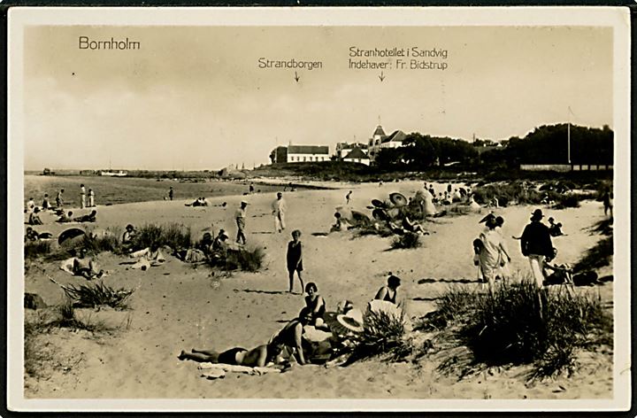 Sandvig. Strandhotellet og Strandborgen. Fotokort, Colberg no. 3183. 