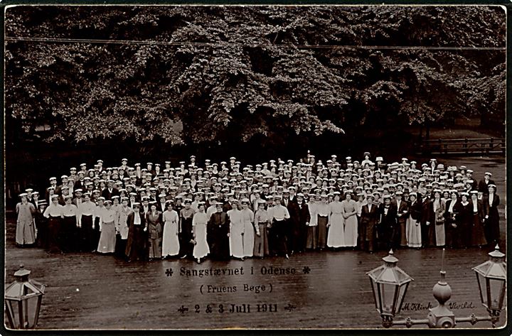 Odense. Sangstævnet i Fruens Bøge 2. og 3. juli 1911. Fotokort u/no. 