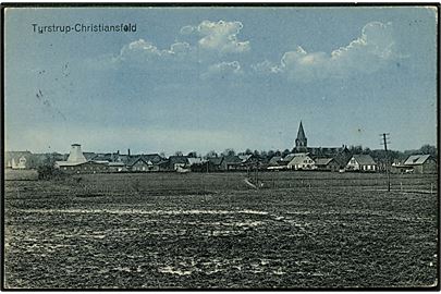 Tyrstrup ved Christiansfeld. C. Johannsen no. c 2. Med 3 øre bøljelinie og 7 øre Chr. X. annulleret med bureaustempel Kolding - Troldhede, d. 04.19.1919 T-3 til Brørup. 