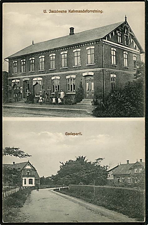 Ballum, gadeparti og U. Jacobsens Købmandsforretning. C. C. Biehl no. 1218.