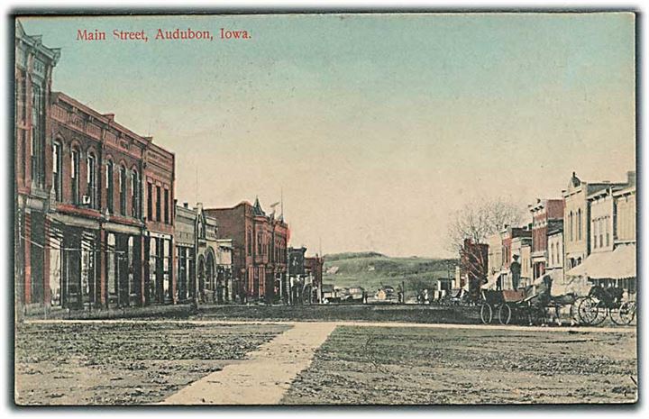Main Street, Audubon, Iowa. A. M. Simon no. 13576.