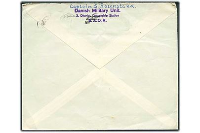 Ufrankeret OAS feltpostbrev stemplet Army Post Office 432 (= Hamburg) d. 30-9-1946 til Charlottenlund, Danmark. På bagsiden afs.stempel: Danish Military Unit / 3. District Censorship Station B.A.O.R.