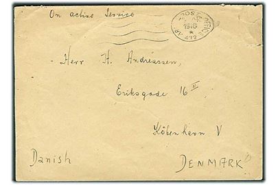 Ufrankeret OAS feltpostbrev stemplet Army Post Office 432 (= Hamburg) d. 1x.4.1946 til København, Danmark. Fra dansk censor ved 3 District Censorship Station BAOR.