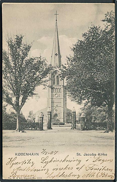 St. Jacobs Kirke i København. Sk. B. & Kf. no. 1151.