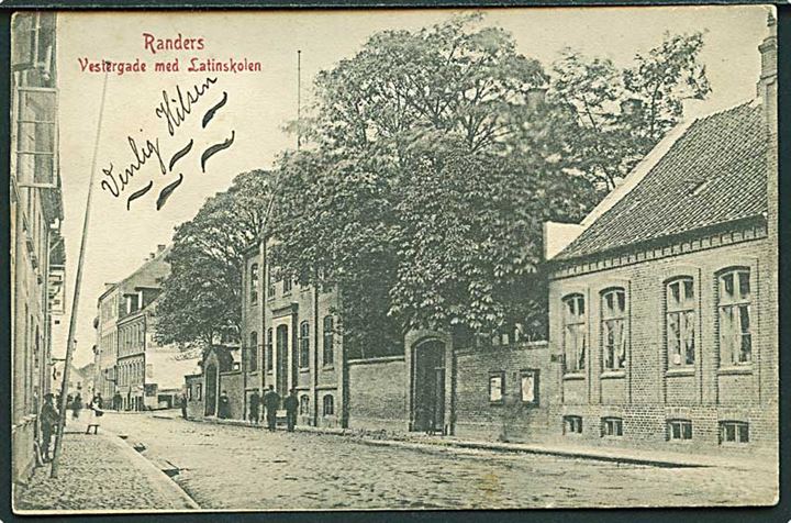 Parti fra Vestergade med latinskolen i Randers. J.M.J. no. 113.