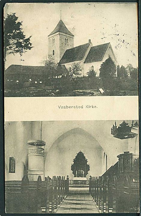 Vaabensted Kirke ind/udvendig. L. Poulsen u/no. Hjørneskade.