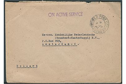 Ufrankeret OAS brev stemplet Field Post Office 432 (= Hamburg) d. 7.7.1947 til Amsterdam, Holland.