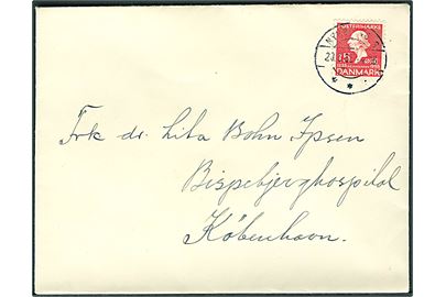15 øre H.C.Andersen på brev fra Nykøbing S. d. 20.3.1936 til København.