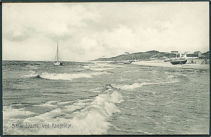 Strandparti ved Raageleje. Stenders no. 5859. 