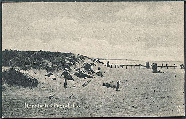 Hornbæk Strand II. Hornbæksangen på adressesiden. H. Mogensen no. 85 09. 