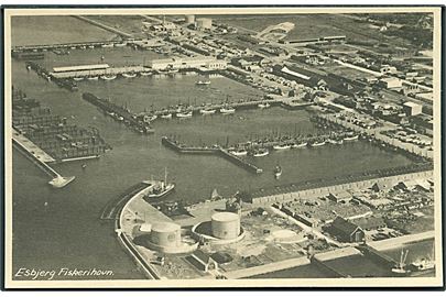 Fiskerihavnen i Esbjerg. Luftfoto. Stenders no. 88494. 