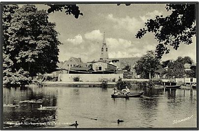 Tønder Kirke set fra Videaaen. Stenders no. 41815/488.