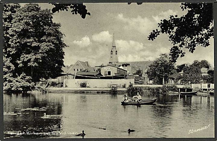 Tønder Kirke set fra Videaaen. Stenders no. 41815/488.