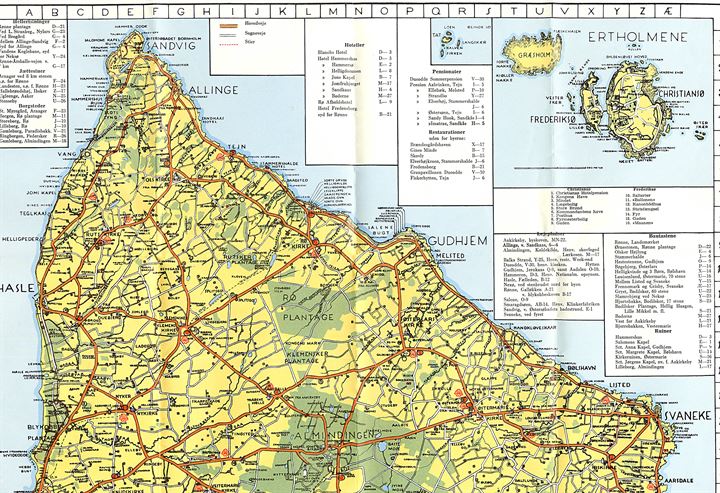 Kort over Bornholm K. Thorsen. 1:75.000