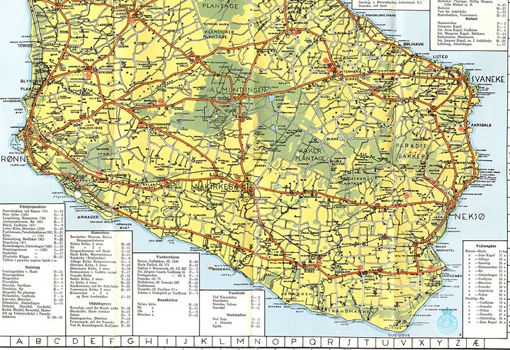 Kort over Bornholm K. Thorsen. 1:75.000