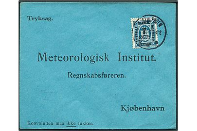 7/4 øre Provisorium single på tryksag fra Ejstrupholm d. 1926 til Meteorologisk Institut i Kjøbenhavn.