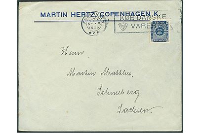 30 øre Frimærkejubilæum single på brev fra København d. 3.5.1926 til Schneeberg, Tyskland.