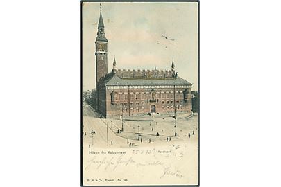 Hilsen fra København med Raadhuset. B. M. & Co. no. 249. 