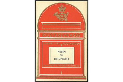 Postbrevkasse med hilsen fra Helsingør. Stenders no. 2.