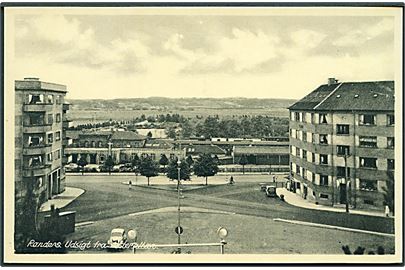 Udsigt fra Vesteraltan i Randers. Banegårdskiosken no. 10338.