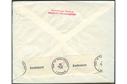 10 øre Chr. X i parstykke på brev fra København d. 24.11.1943 til Billesholms Gruva, Sverige. Åbnet af dansk censur med stempel: Forsinket paa Grund af manglende Afsenderangivelse.