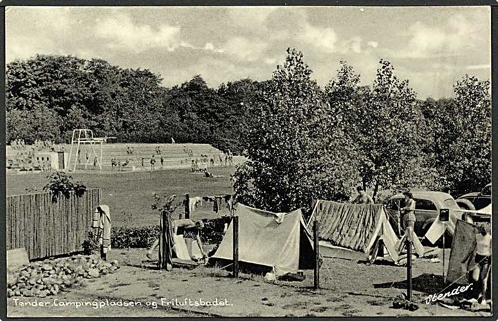 Campingspladsen og friluftsbadet i Tønder. Stenders Tønder no. 91.