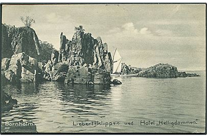 Liebertsklippen ved Hotel Helligdommen, Rø på Bornholm. Ad. Møller no. 308.