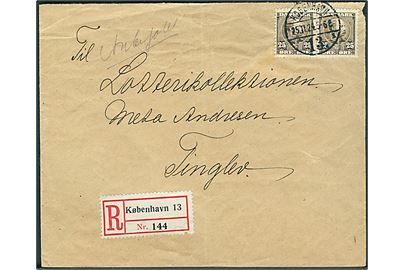 25 øre Chr. IX i parstykke på anbefalet brev fra København d. 25.11.1924 til Tinglev. Meget sen anvendelse af Chr. IX udg.