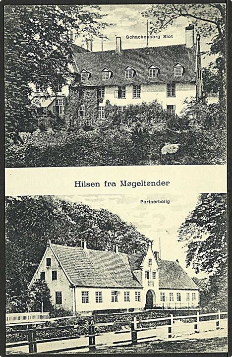 Hilsen fra Møgeltønder med Schackenborg Slot. C.C. Biehl no. 3328.