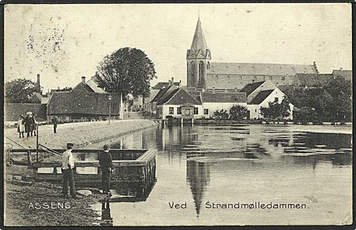 Ved Strandmølledammen i Assens. Stenders no. 13371.