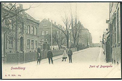 Parti af Bagergade i Svendborg. Alex Vincents no. 664. 