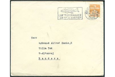 6 øre Bølgelinie single på tryksag fra København d. 31.5.1950 til Randers. Indeholder regning og brochure fra firma M.W.Mørch & Søn's Eftf. - Specialforretning i Ordensbaand o.l.