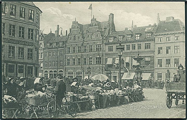 Markedsdag på Højbroplads, København. Stenders no. 1408. 