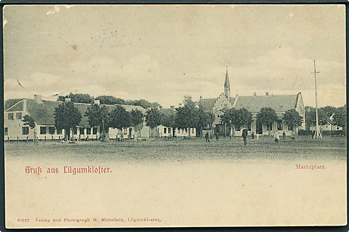 Gruss aus Lügumkloster. Marktplatz. Photograph H. Michelsen no. 63222- 