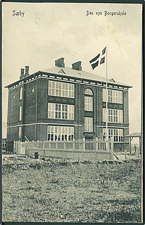 Den nye Borgerskole, Sæby. Peter Alstrups no. 2277. 