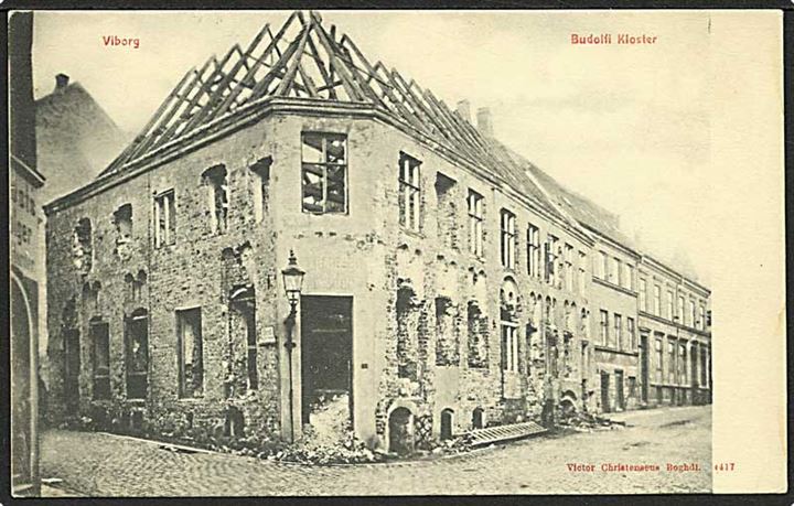 Budolfi Kloster efter branden, Viborg. V. Christensen no. 4417.