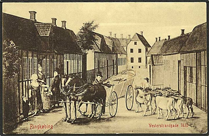 Parti fra Vesterstrandgade anno 1810 i Ringkøbing. W.K.F. u/no.